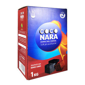 Coco Nara Big Cube Hookah Charcoal 72 Piece Box, front view on white background