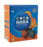 Coco Nara 120 Pack Natural Coconut Shell Hookah Charcoal front view on white background