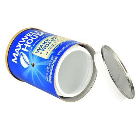 Maxwell House Coffee Can Diversion Safe, 11.5oz, Side View with Open Lid
