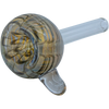 LA Pipes - Color Raked Bubble Pull-Stem Slide Bowl in Black, Borosilicate Glass, Side View