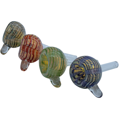 LA Pipes Color Raked Bubble Pull-Stem Slide Bowls, Borosilicate Glass, Top View