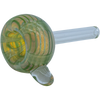 LA Pipes - Color Raked Bubble Pull-Stem Slide Bowl in Green, Grommet Joint Borosilicate Glass