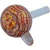 LA Pipes Color Raked Bubble Pull-Stem Slide Bowl in Red, Borosilicate Glass, Side View