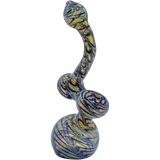 LA Pipes Color Raked Fumed Sherlock Bubbler Pipe in Assorted Colors, Side View