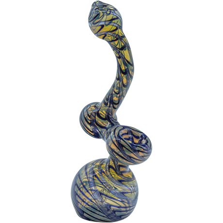 LA Pipes Color Raked Fumed Sherlock Bubbler Pipe in Assorted Colors, Side View