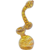 LA Pipes Color Raked Fumed Sherlock Bubbler in Caramel, USA-Made Borosilicate Glass