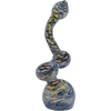 LA Pipes Color Raked Fumed Sherlock Bubbler Pipe in Cobalt Blue, Borosilicate Glass, USA Made