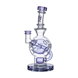 Calibear Colored Ballsphere Bong with Frosted Glass Design and Beaker Base, 8" Height, Front View