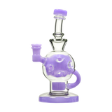 Calibear Colored Ballsphere Bong in Frosted Purple with 8" Beaker Design, Front View