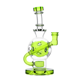 Calibear Colored Ballsphere Bong in Lime Green with Beaker Design, Front View
