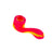 Pink and yellow Valiant Distribution Sherlock silicone pipe, portable design, angled side view