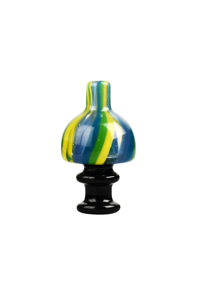 Colorful UV Reactive Striped Carb Cap for Dab Rigs - 25mm Size - Front View
