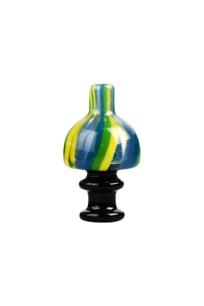 Colorful UV Reactive Striped Carb Cap for Dab Rigs - 25mm Size - Front View
