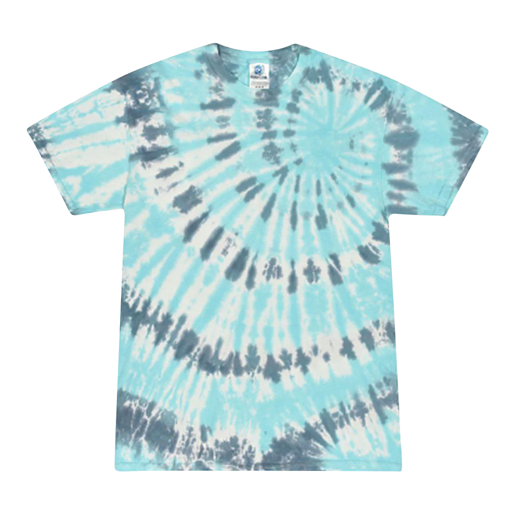 Colortone Coral Reef Tie-Dye T-Shirt, 100% Cotton, Front View on White Background