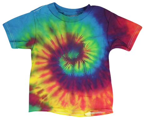 Colortone Reactive Rainbow Tie-Dye Cotton Toddler T-Shirt on White Background