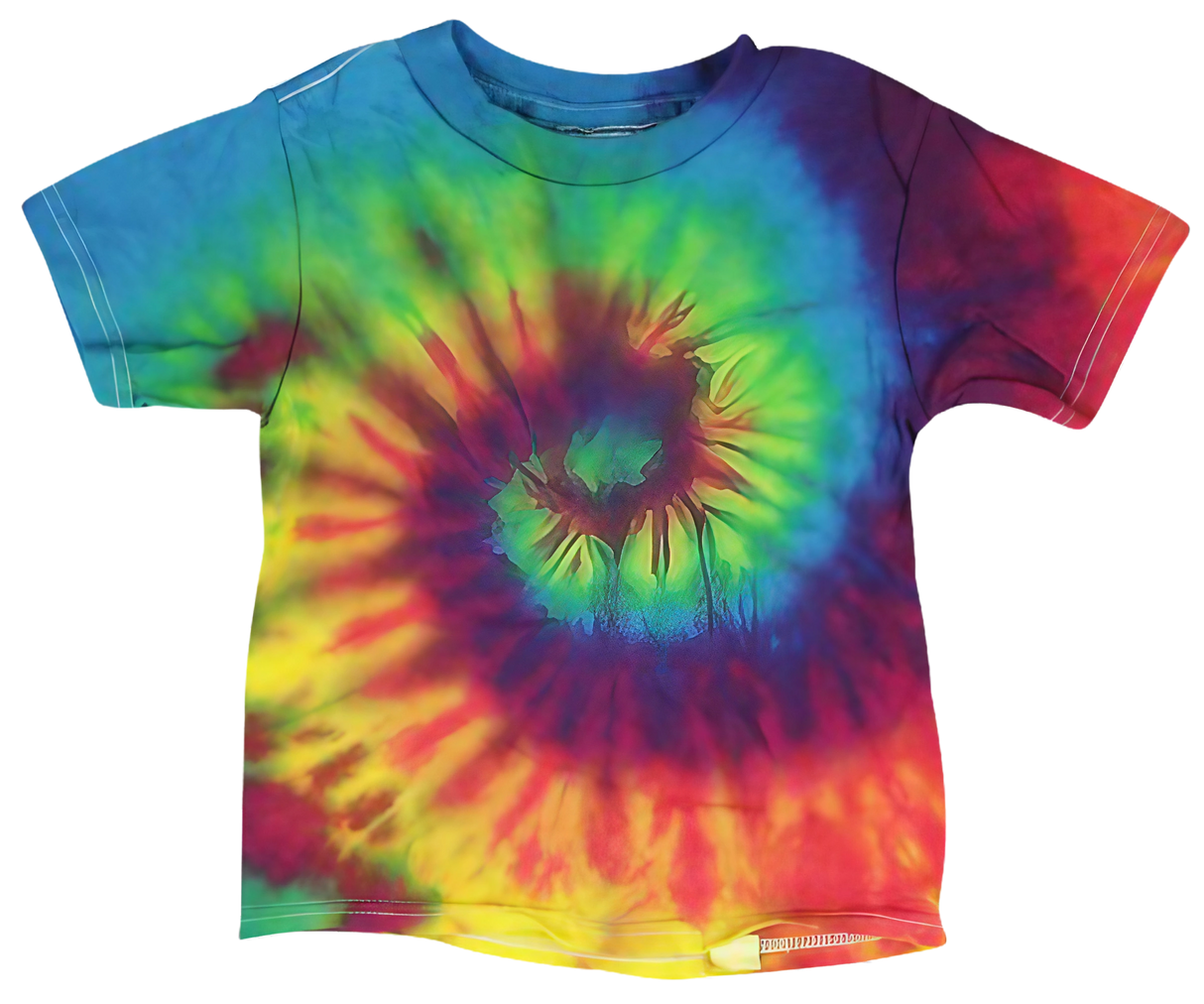 Colortone Reactive Rainbow Tie-Dye Cotton Toddler T-Shirt on White Background