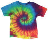 Colortone Reactive Rainbow Tie-Dye Cotton Toddler T-Shirt on White Background