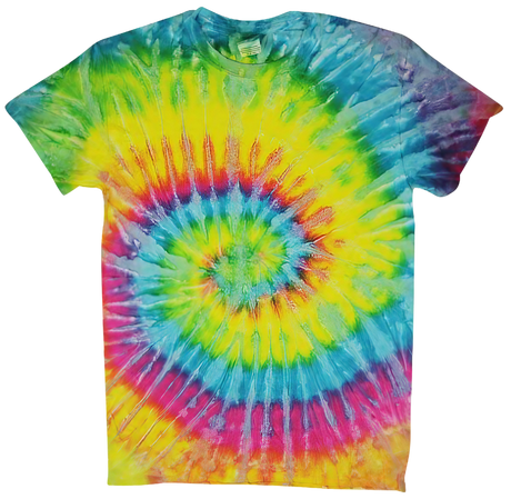 Colortone Saturn Tie-Dye T-Shirt in vibrant colors, front view on a white background