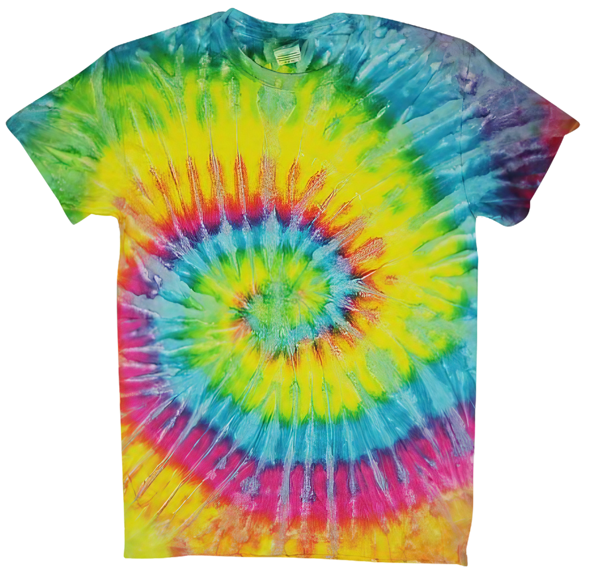 Colortone Saturn Tie-Dye T-Shirt in vibrant colors, front view on a white background