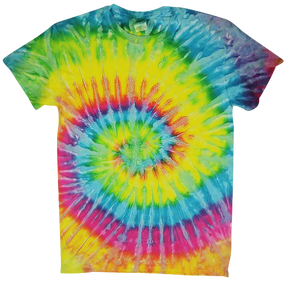Colortone Saturn Tie-Dye T-Shirt in vibrant colors, front view on a white background