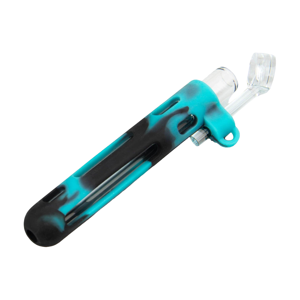 PILOT DIARY 2 in 1 Concentrate Taster Pipe in Teal and Black - Angled Side View