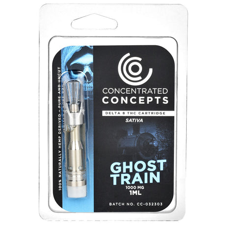 Concentrated Concepts Delta 8 Vape Cartridge Ghost Train Haze 1mL front view in packaging