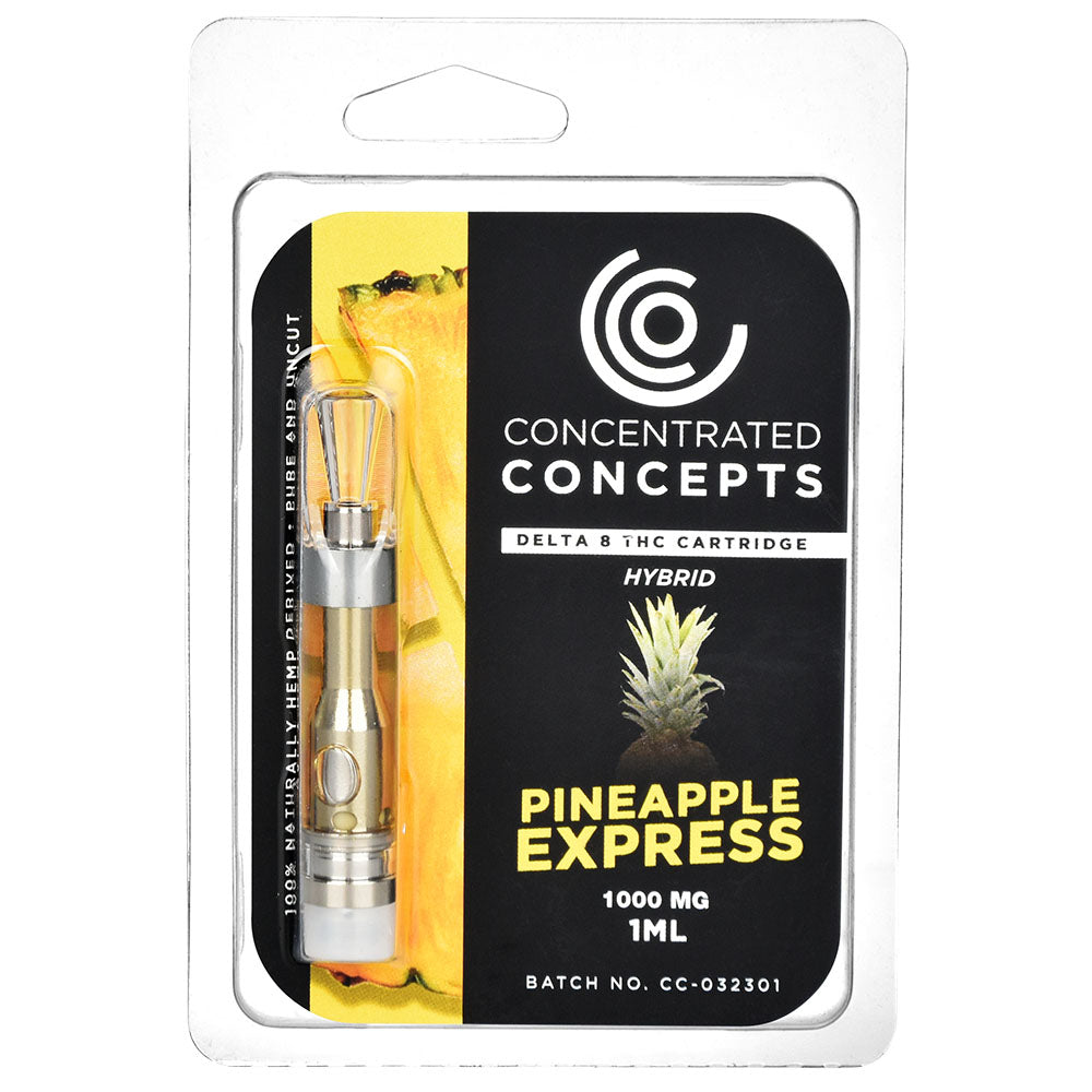 Concentrated Concepts Delta 8 Vape Cartridge Pineapple Express 1mL in packaging front view