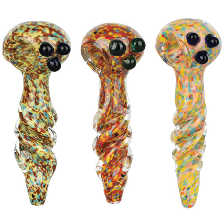 Confetti Fritted Spoon Pipe by Confetti Glassworks, 4.75" Borosilicate Glass, Multiple Angles