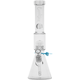 Cookies Beaker 2 Da Dome Bong in clear borosilicate glass with blue accents, front view