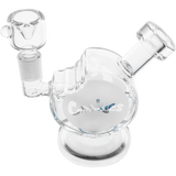 Cookies Bite Bubbler in Borosilicate Glass with Clear Body and Side View