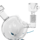 Cookies Bite Bubbler in Borosilicate Glass with Logo - Angled Side View