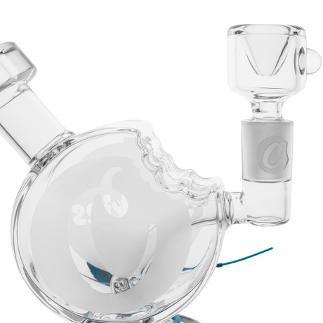Cookies Bite Bubbler in Borosilicate Glass with Logo - Angled Side View