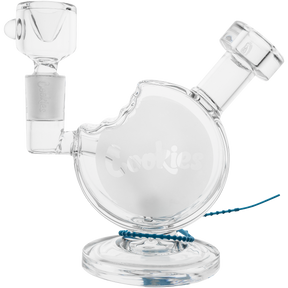 Cookies Bite Bubbler made of Borosilicate Glass, front view on white background