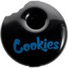 Cookies Bite Pipe in Black - Borosilicate Glass Spoon Pipe with Cookies Logo - Top View