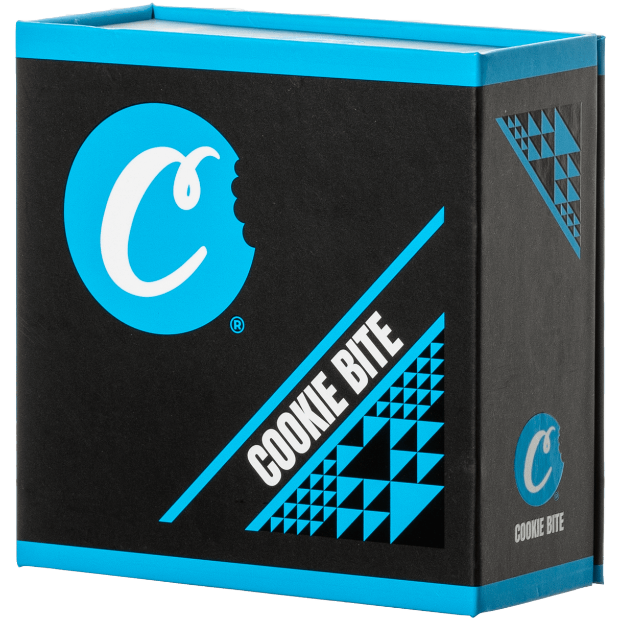 Cookies Bite Pipe packaging box with vibrant blue and black design