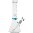 Cookies Flame Beaker Bong made of Borosilicate Glass, front view on white background