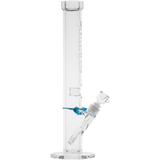 Cookies Flame Straight Bong with 7mm Thick Borosilicate Glass, Front View on White Background
