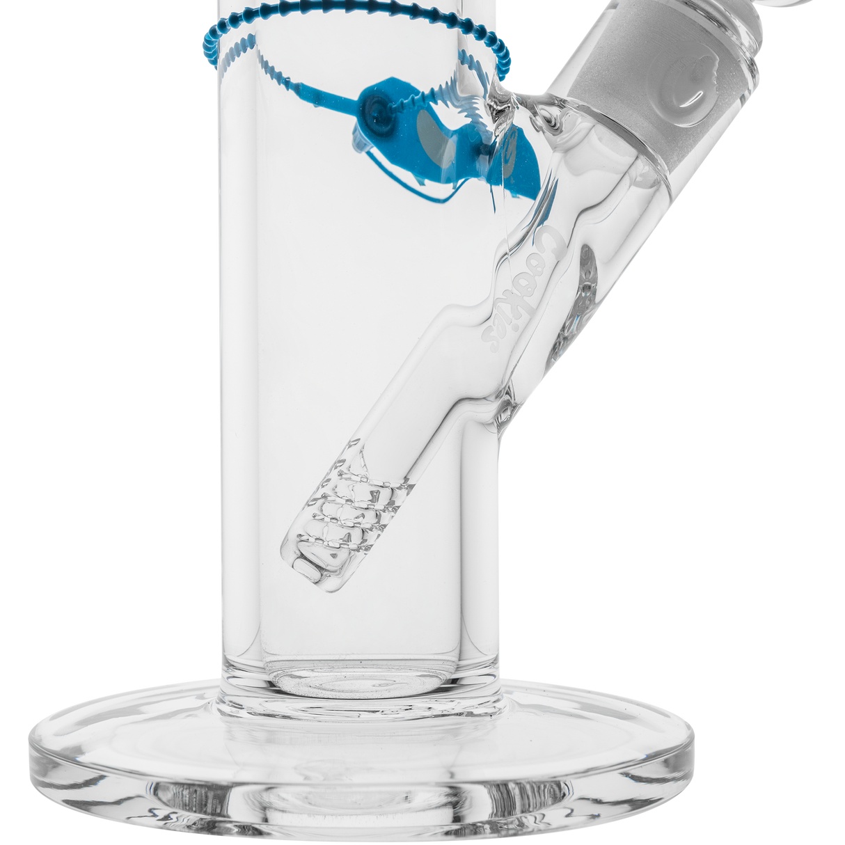 Cookies Flame Straight Bong in 7mm Thick Borosilicate Glass with Heavy Wall Side View
