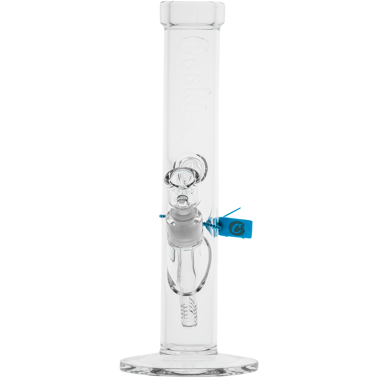 Cookies Flame Straight Bong for Dry Herbs, 13'' Borosilicate Glass, 45 Degree Joint - Front View