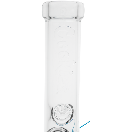 Cookies Flame Straight Bong in Borosilicate Glass with Embossed Logo - Front View
