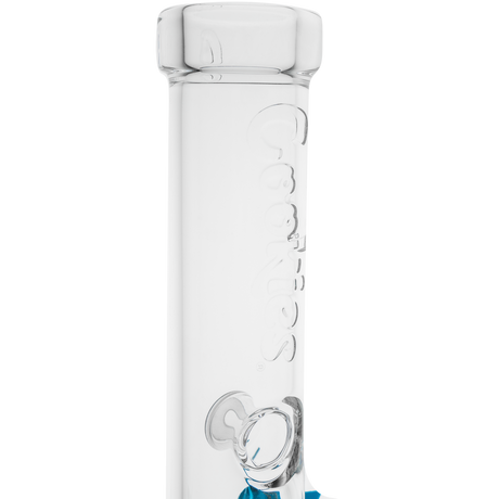 Cookies Flame Straight Bong made of Borosilicate Glass with Embossed Logo - Front View