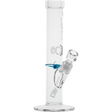 Cookies Flame Straight Bong made of Borosilicate Glass with clear design - Front View