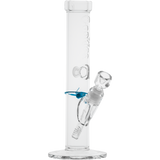 Cookies Flame Straight Bong made of Borosilicate Glass with clear design - Front View