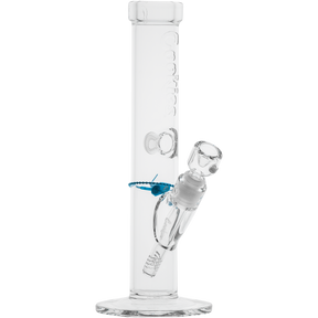 Cookies Flame Straight Bong made of Borosilicate Glass with clear design - Front View