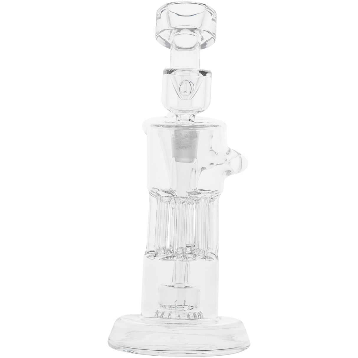 Cookies Flowcycler Dab Rig featuring Borosilicate Glass with Recycler Percolator - Clear Frontal View