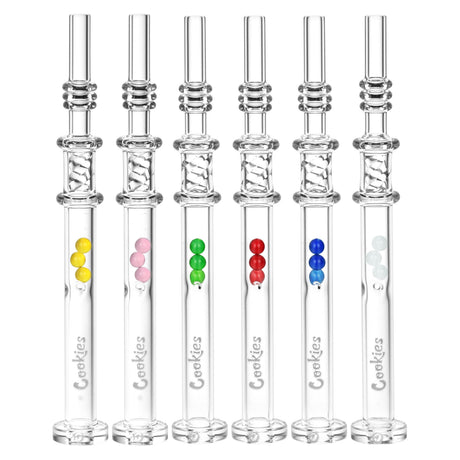Cookies Honey Twist Glass Dab Straw | Integrated Tip | 6" | Colors Vary