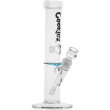 Cookies Original Straight Bong in Black, Front View, Borosilicate Glass with Logo