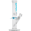 Cookies Original Straight Bong in Blue, Borosilicate Glass, Front View on White Background