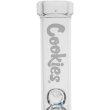 Cookies Original Straight Bong in Clear Borosilicate Glass with Bold Logo - Front View