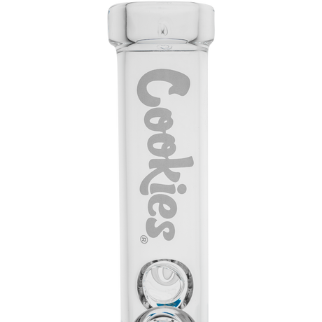 Cookies Original Straight Bong in Clear Borosilicate Glass with Bold Logo - Front View